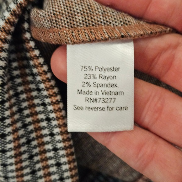 Nine West Plaid Blazer Womens Size M Single Button Dark Academia Office Preppy - Picture 9 of 10